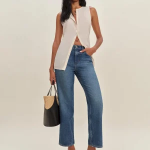 Arleth Mid Rise Straight Leg Cropped Jeans