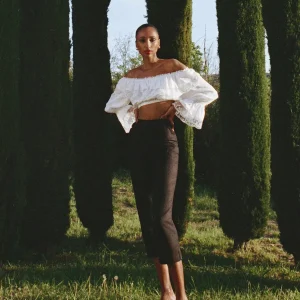 Petra Linen Low Rise Pedal Pusher Pant