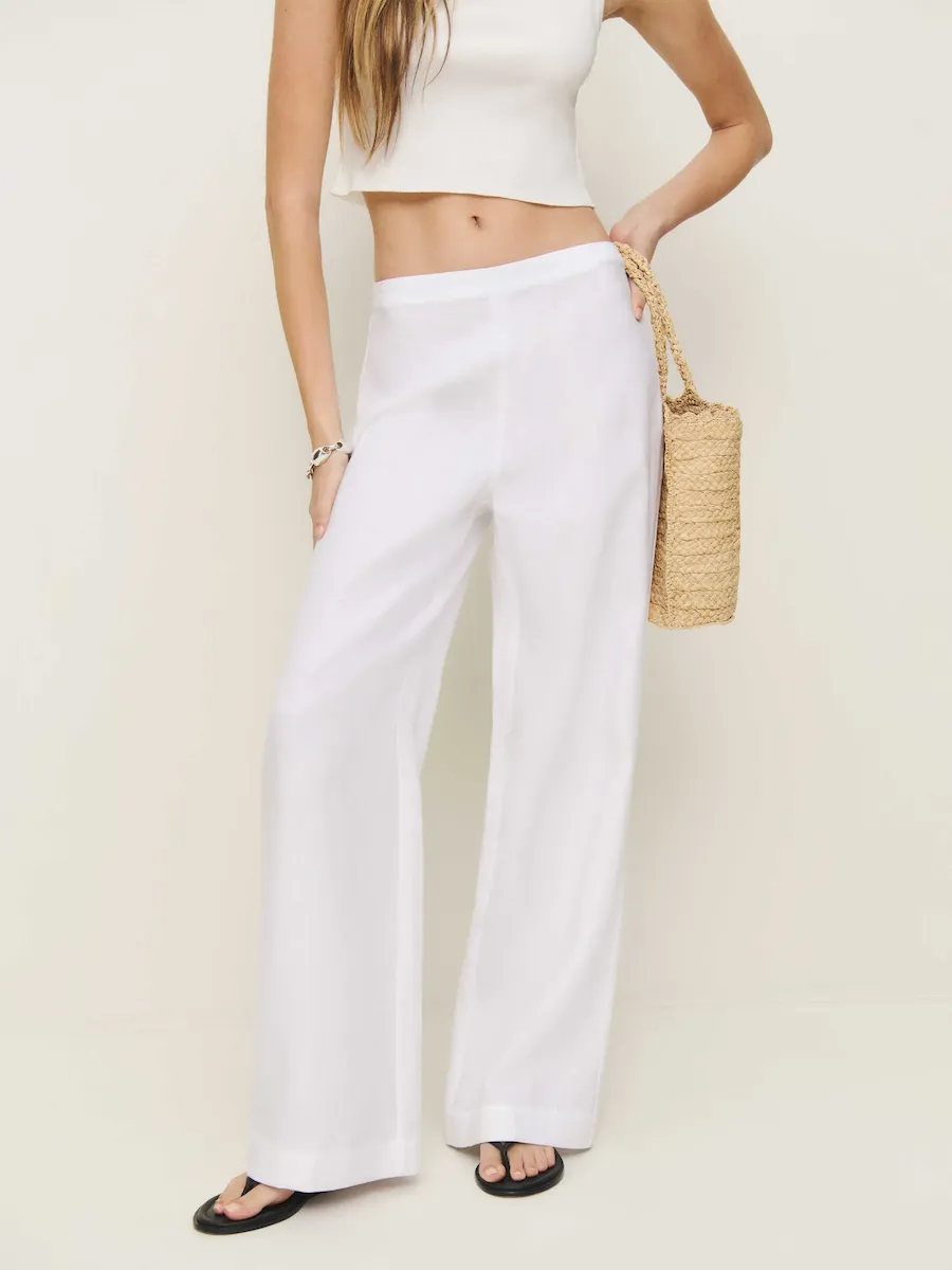 Hallie Linen Mid Rise Pant - Image 2