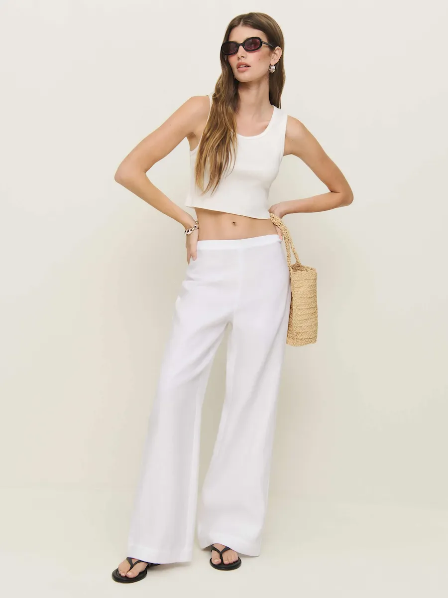 Petites Hallie Linen Pant