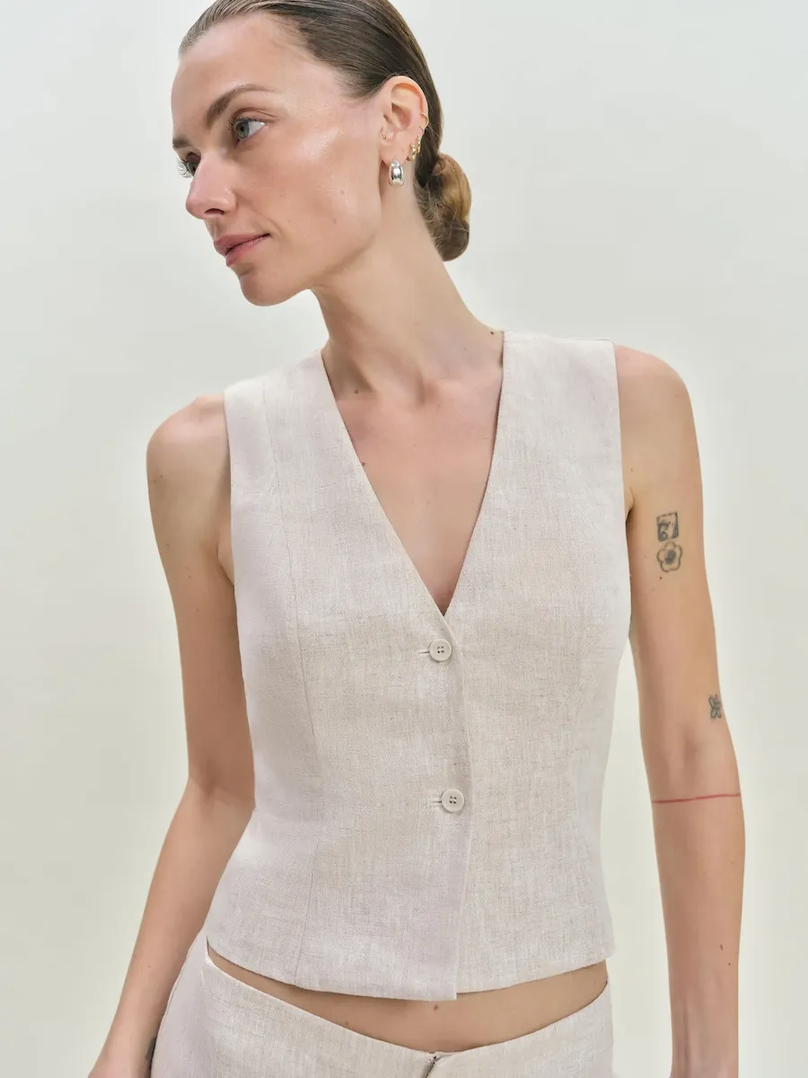 Anita Linen Vest - Image 3