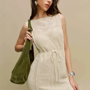 Lilliana Linen Cotton Crochet Dress