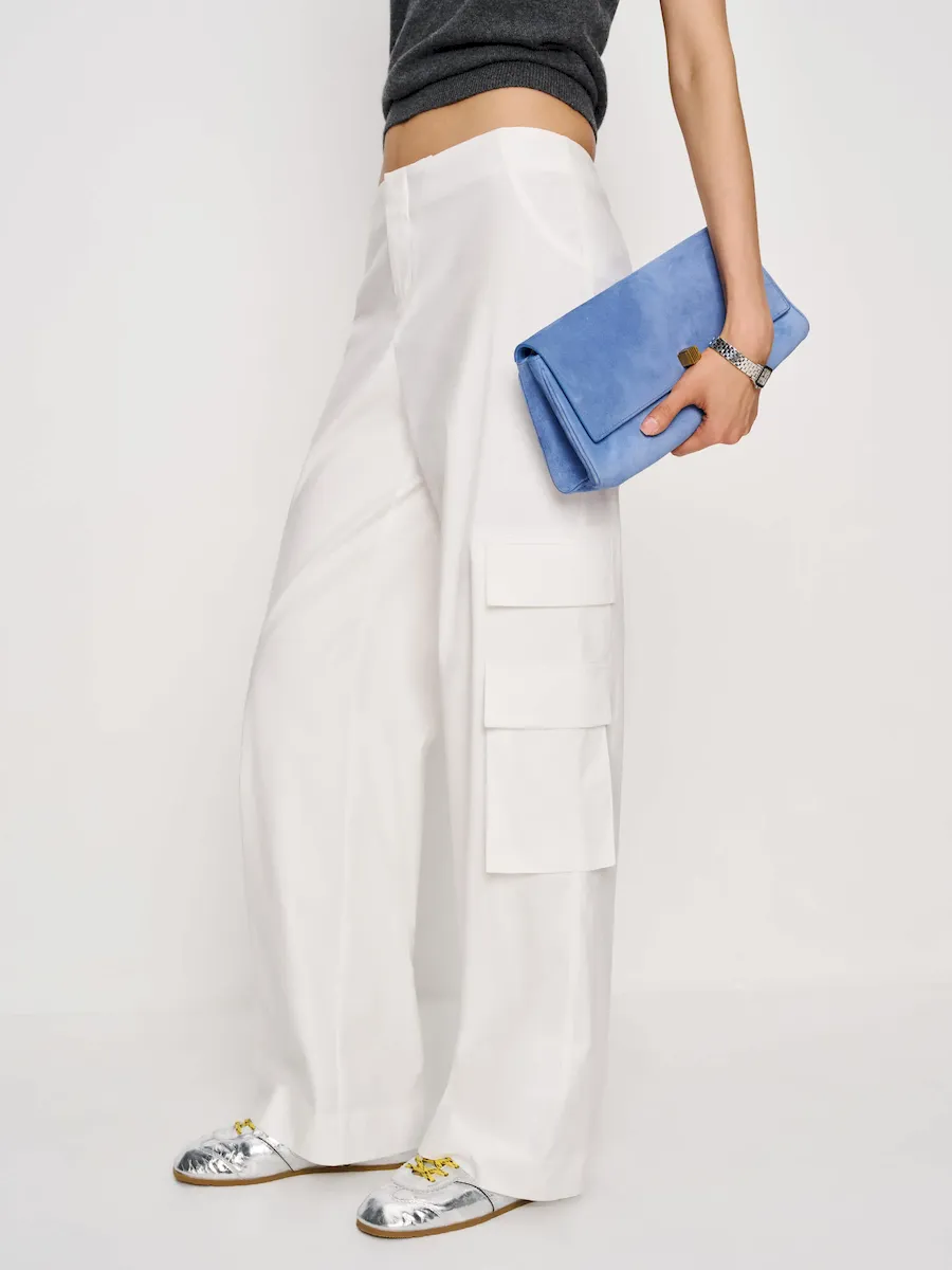Vida Poplin Low Rise Cargo Pant