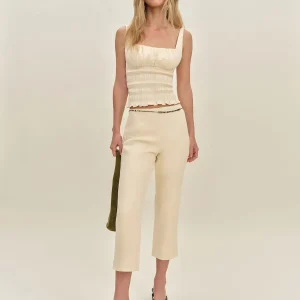 Petites Petra Linen Low Rise Pedal Pusher Pant